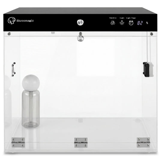 Smart Mushroom Growing Kit for Indoor Use, Automatic Humidity&Light Control, Mushroom Grow Box with Fresh Air Exchange System, Grow Gourmet&Functional Mushrooms at Home, Monotub Compatible