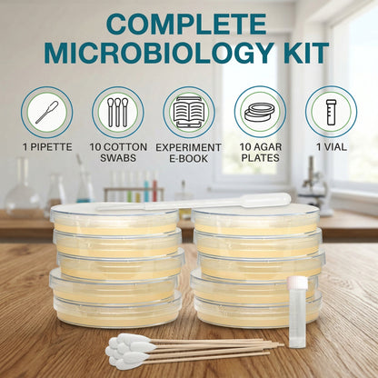 Potato Dextrose Agar (PDA) Plates 10 Pack, Pre-Poured Petri Dishes for Mushroom Cultivation, Science Projects, Mycology, Triple Vacuum Sealed Nutrient Agar