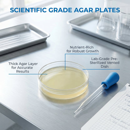Potato Dextrose Agar (PDA) Plates 10 Pack, Pre-Poured Petri Dishes for Mushroom Cultivation, Science Projects, Mycology, Triple Vacuum Sealed Nutrient Agar