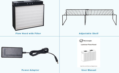 Laminar Flow Hood with H13 HEPA Filter | Clean Bench for Mycology, Mushroom Cultivation & Lab Use