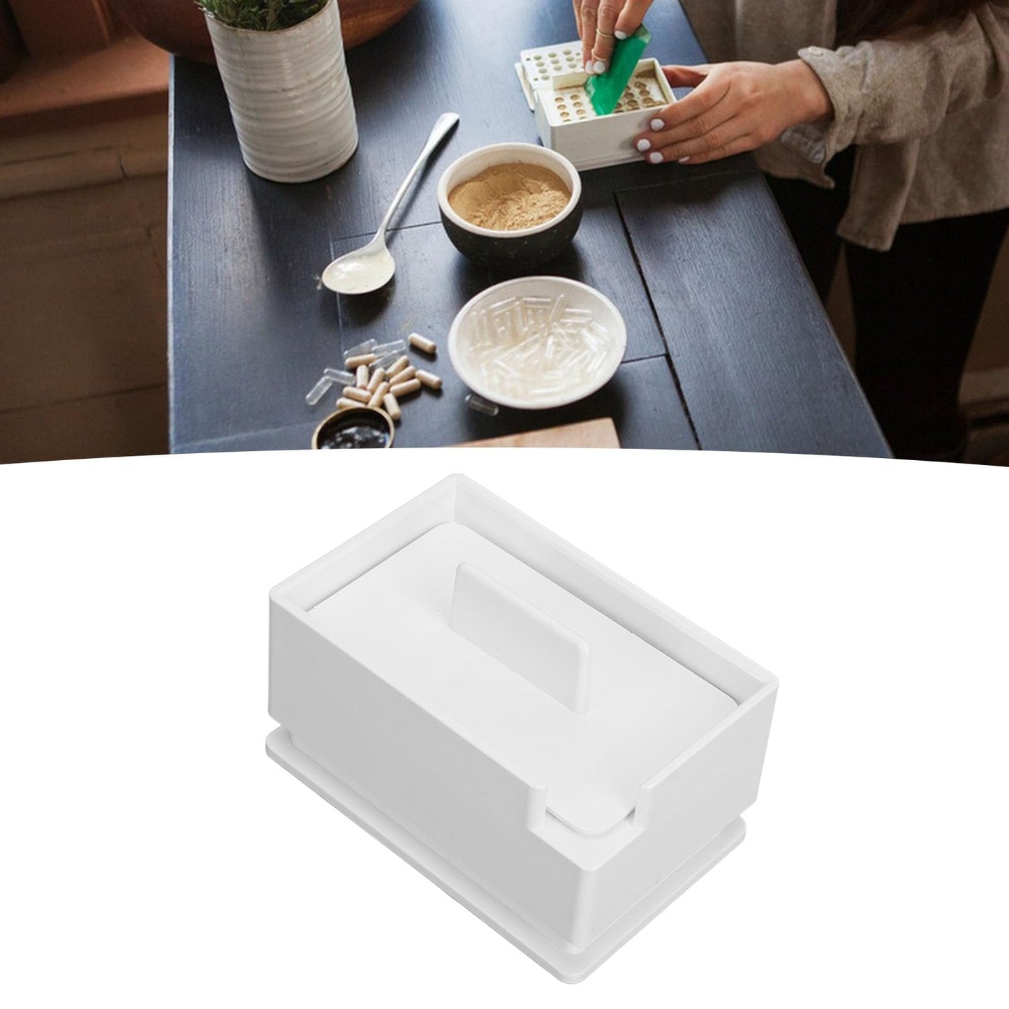 24-Hole Capsule Filler – Manual Powder Filling Machine for Food-Grade Capsules